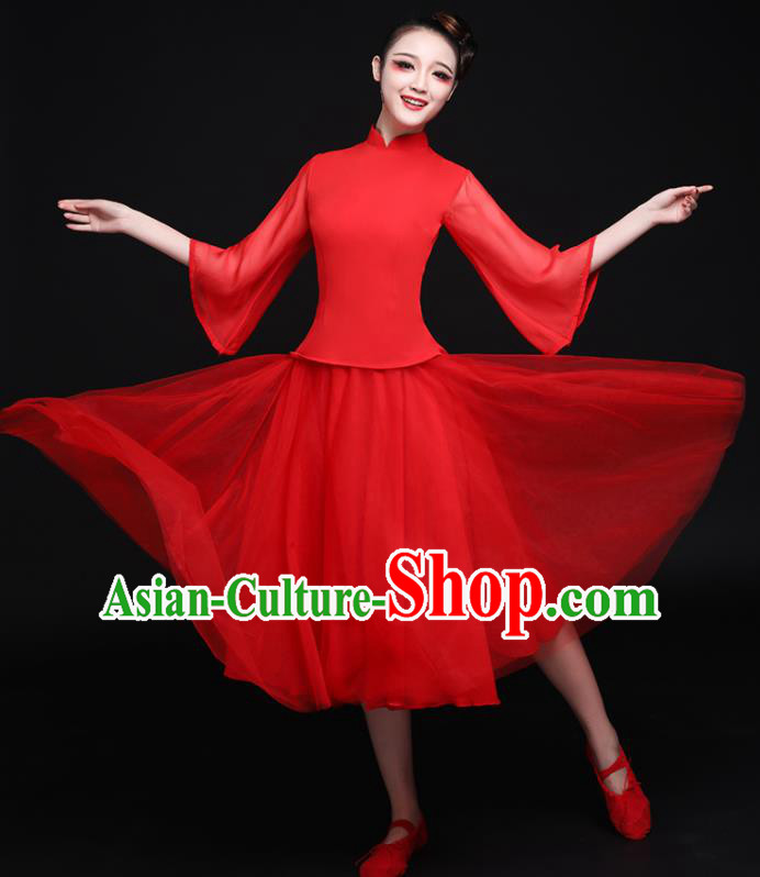 Traditional Chinese Fan Dance Folk Dance Costume Classical Yangko Dance Classical Dance Dress
