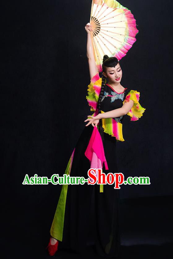 Traditional Chinese Fan Dance Folk Dance Costume Classical Yangko Dance Classical Dance Dress