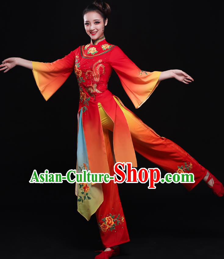 Traditional Chinese Fan Dance Folk Dance Costume Classical Yangko Dance Classical Dance Dress