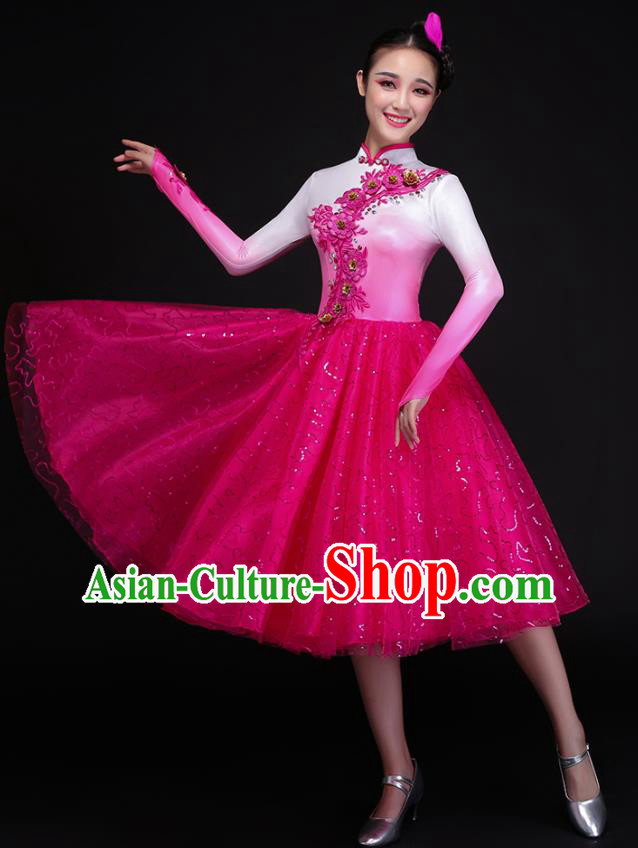 Traditional Chinese Fan Dance Folk Dance Costume Classical Yangko Dance Classical Dance Dress