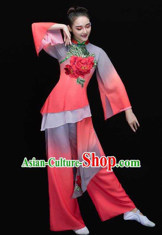 Chinese Traditional Folk Dance Yangko Clothing Classical Umbrella Dance Costume for Women