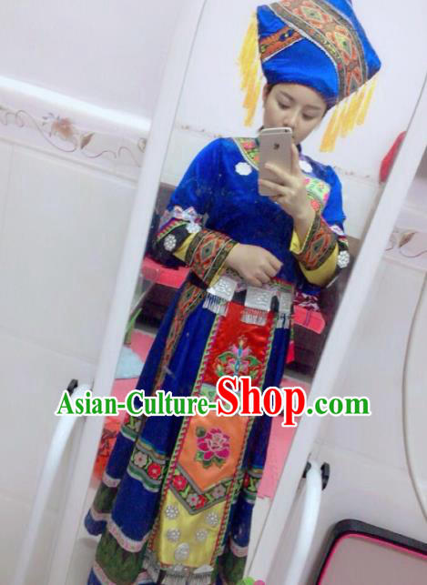 Traditional Chinese Miao Nationality Dance Clothing Hmong Ethnic Minority Costumes and Headwear