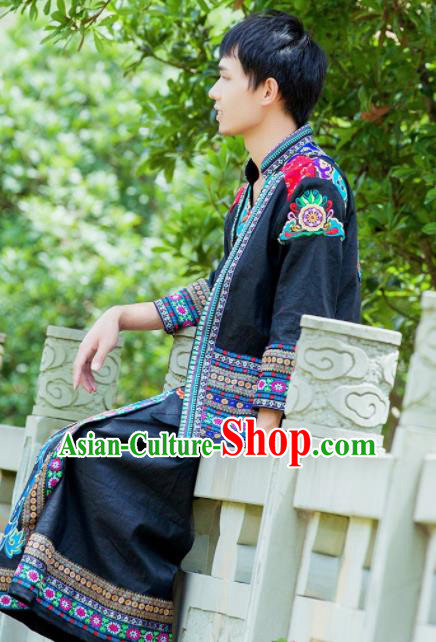 Traditional Chinese Miao Nationality Dance Clothing Hmong Ethnic Minority Costumes and Headwear