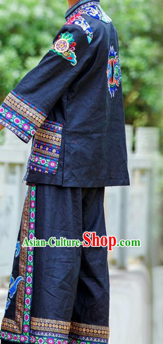 Traditional Chinese Miao Nationality Dance Clothing Hmong Ethnic Minority Costumes and Headwear