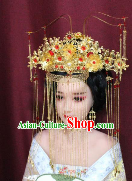 Chinese Ancient Empress Handmade Wedding Phoenix Coronet Hair Accessories Hairpins for Women