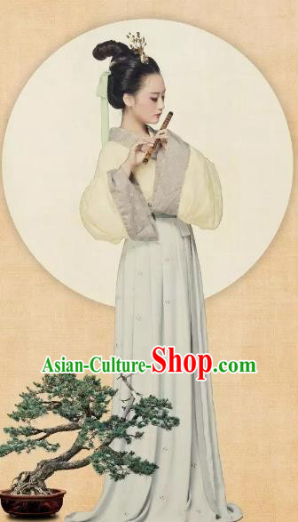 Chinese Ancient Jin Dynasty Palace Lady Hanfu Dress Princess Embroidered Costumes for Women
