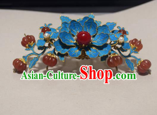 Chinese Ancient Qing Dynasty Hair Accessories Tian-Tsui Hair Comb Handmade Palace Hairpins for Women