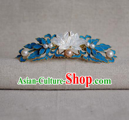 Chinese Handmade Hair Accessories Hairpins Ancient Hanfu Shell Lotus Hair Comb for Women