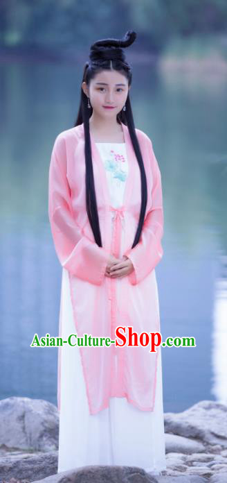 Chinese Ancient Swordswoman Hanfu Dress Song Dynasty Nobility Lady Embroidered Costumes for Women