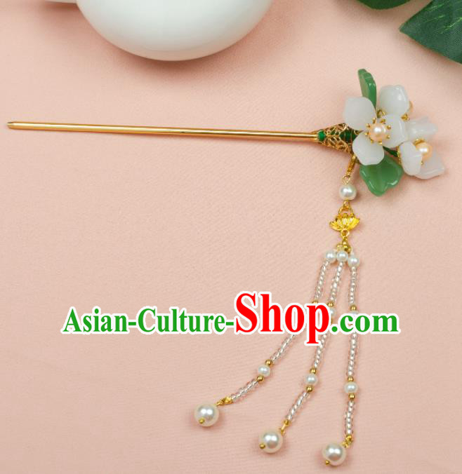 Chinese Ancient Hair Accessories Hanfu Tassel Flowers Hair Clip Handmade Hairpins for Women