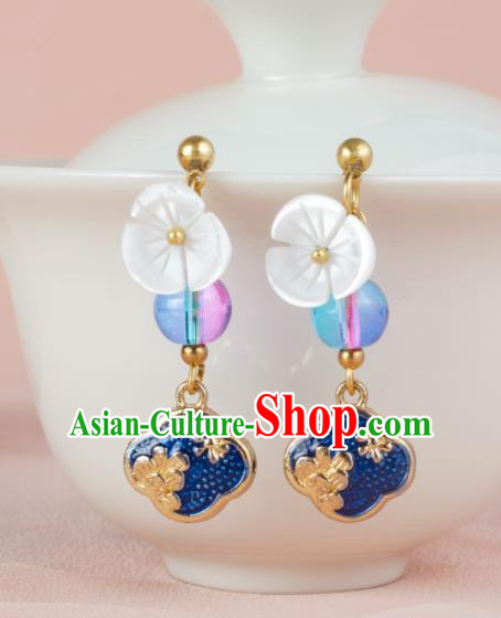 Asian Chinese Traditional Jewelry Accessories Hanfu Cloisonne Earrings for Women