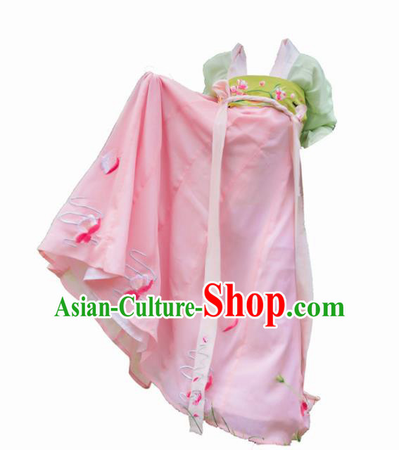 Chinese Ancient Palace Lady Hanfu Han Dynasty Imperial Concubine Queen Embroidered Costumes for Kids