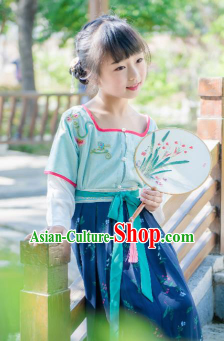Traditional Chinese Ancient Costumes Tang Dynasty Princess Hanfu Clothing for Kids