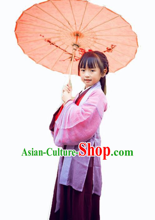 Chinese Ancient Palace Lady Hanfu Han Dynasty Imperial Concubine Queen Embroidered Costumes for Kids