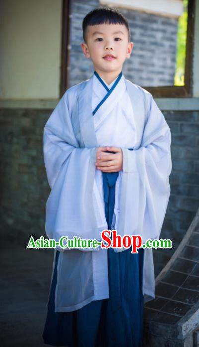 Traditional Chinese Ancient Scholar Costumes Han Dynasty Clothing for Kids