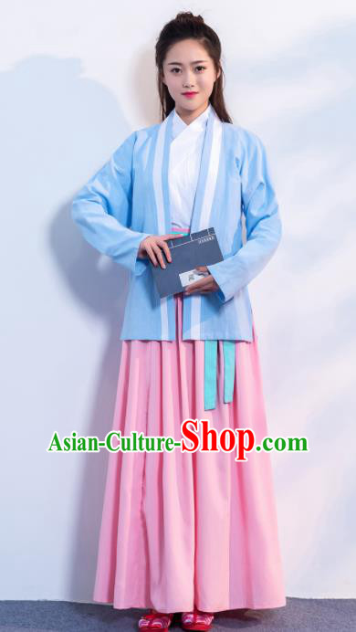 Traditional Chinese Ancient Hanfu Dress Song Dynasty Female Scholar Costumes for Women
