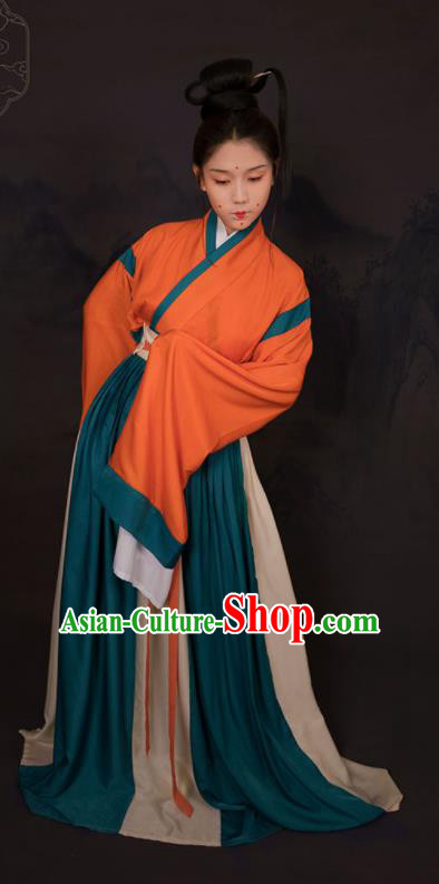 Chinese Ancient Palace Lady Hanfu Han Dynasty Imperial Concubine Queen Embroidered Historical Costumes