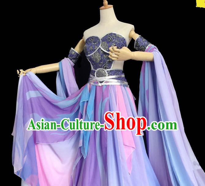 Chinese Ancient Cosplay Peri Swordswoman Purple Hanfu Dress Traditional Han Dynasty Princess Costume for Women
