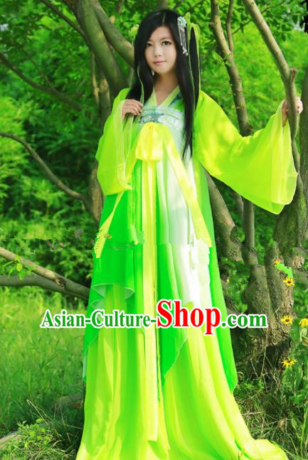 Chinese Ancient Cosplay Peri Green Hanfu Dress Traditional Tang Dynasty Swordswoman Costume for Women