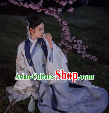 Chinese Ancient Palace Lady Hanfu Han Dynasty Imperial Concubine Queen Embroidered Historical Costumes
