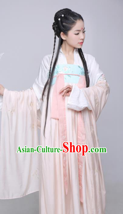 Chinese Ancient Hanfu Dress Tang Dynasty Palace Princess Embroidered Costume for Rich Women