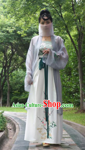Chinese Ancient Nobility Lady Dress Tang Dynasty Embroidered Costume for Rich Women