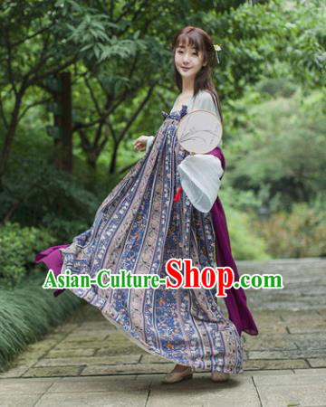 Chinese Ancient Hanfu Traditional Jin Dynasty Embroidered Historical Costumes