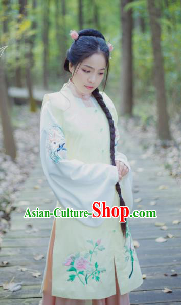 Chinese Ancient Nobility Lady Embroidered Vest Traditional Ming Dynasty Costume for Rich Women