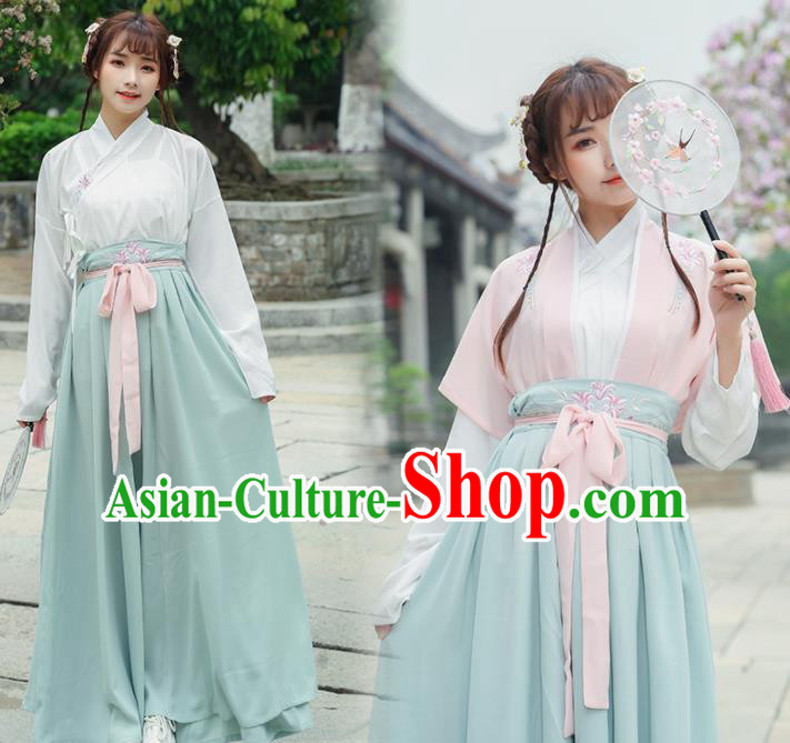 Chinese Ancient Palace Lady Hanfu Han Dynasty Imperial Concubine Queen Embroidered Historical Costumes