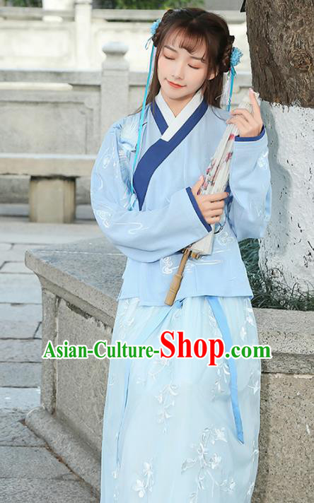 Chinese Ancient Palace Lady Hanfu Han Dynasty Imperial Concubine Queen Embroidered Historical Costumes