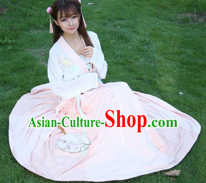 Chinese Ancient Palace Lady Hanfu Han Dynasty Imperial Concubine Queen Embroidered Historical Costumes