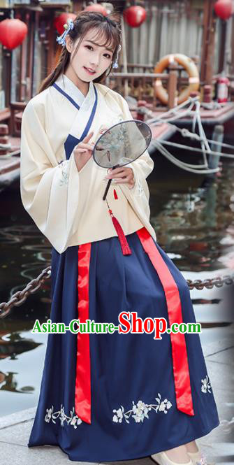 Chinese Ancient Palace Lady Hanfu Han Dynasty Imperial Concubine Queen Embroidered Historical Costumes