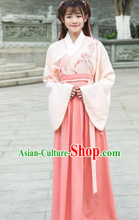 Chinese Traditional Ming Dynasty Nobility Lady Costume Ancient Embroidered Hanfu Dress for Women