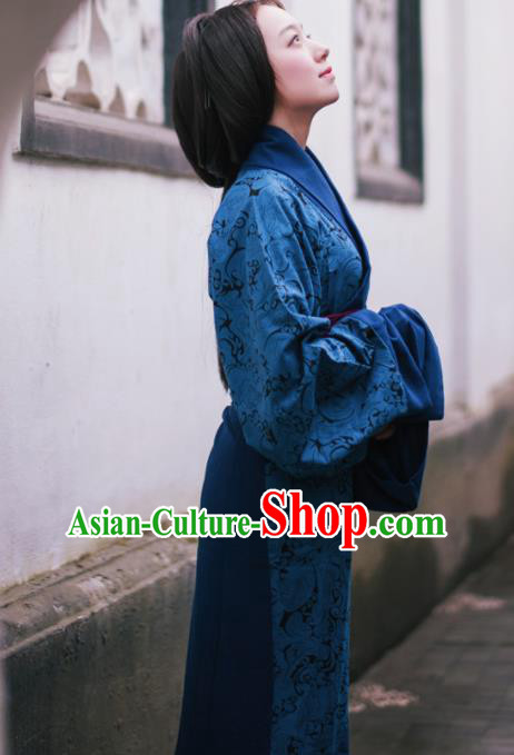 Chinese Ancient Hanfu Traditional Jin Dynasty Embroidered Historical Costumes