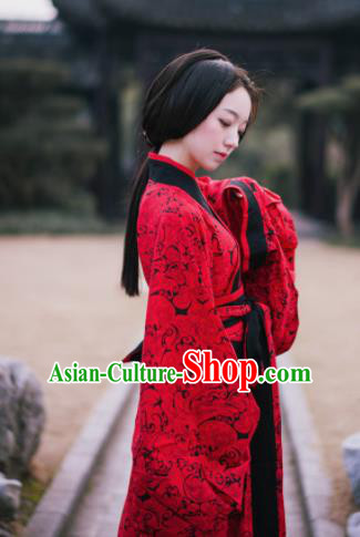 Chinese Ancient Hanfu Traditional Jin Dynasty Embroidered Historical Costumes