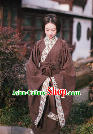 Chinese Ancient Hanfu Traditional Jin Dynasty Embroidered Historical Costumes