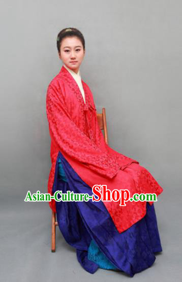 Chinese Ancient Hanfu Traditional Jin Dynasty Embroidered Historical Costumes