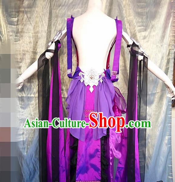 Ancient Chinese Cosplay Costume Chinese Shoes Traditional China Swordsman Clothing and Jewelry Accessories