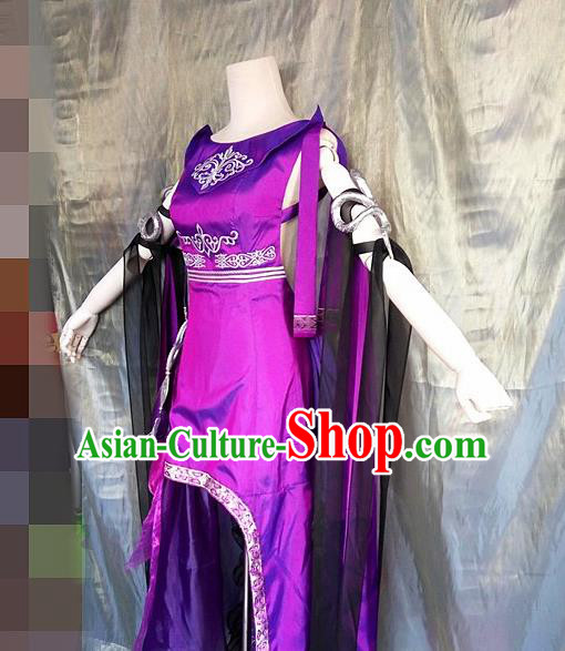 Ancient Chinese Cosplay Costume Chinese Shoes Traditional China Swordsman Clothing and Jewelry Accessories
