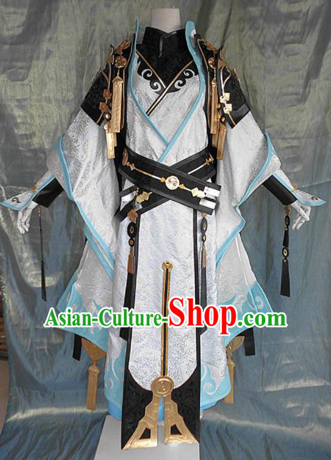 Asian Chinese Cosplay Customized Royal Highness Costume Ancient Swordsman Clothing for Men