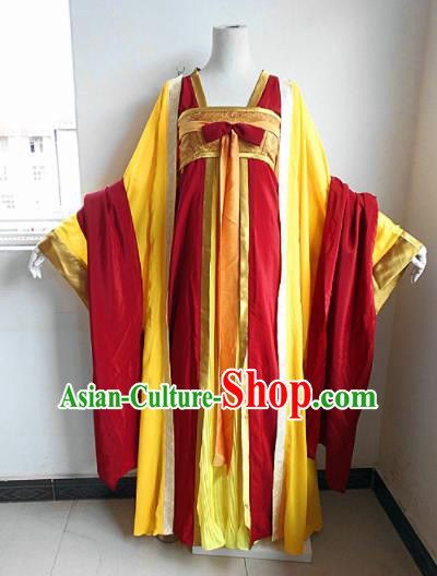 Asian Chinese Cosplay Princess Costume Ancient Peri Red Dress for Women
