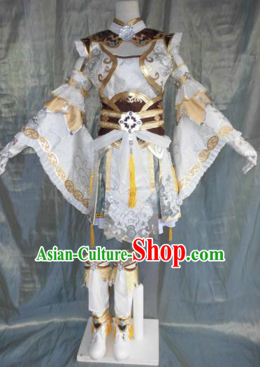 Ancient Chinese Cosplay Costume Chinese Shoes Traditional China Swordsman Clothing and Jewelry Accessories