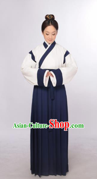 Traditional Chinese Ming Dynasty Taoist Nun Costume Ancient Young Lady Hanfu Dress for Women