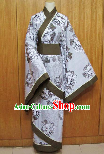 Chinese Ancient Hanfu Traditional Jin Dynasty Embroidered Historical Costumes