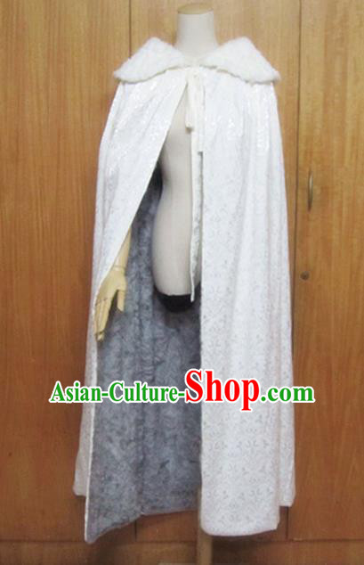 Traditional Chinese Ming Dynasty White Cloak Ancient Princess Costume for Women