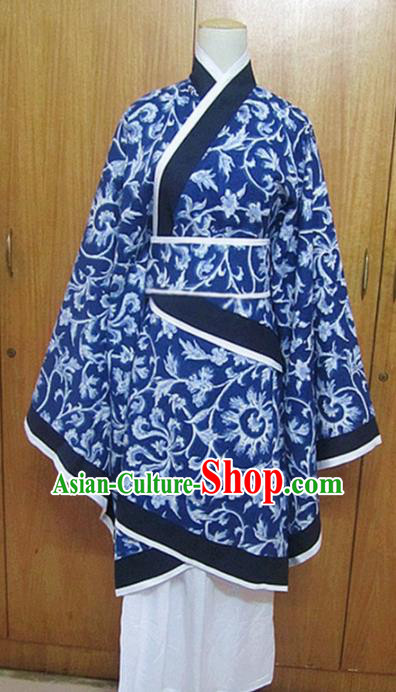 Traditional Chinese Han Dynasty Princess Navy Hanfu Dress Ancient Fairy Costume for Women