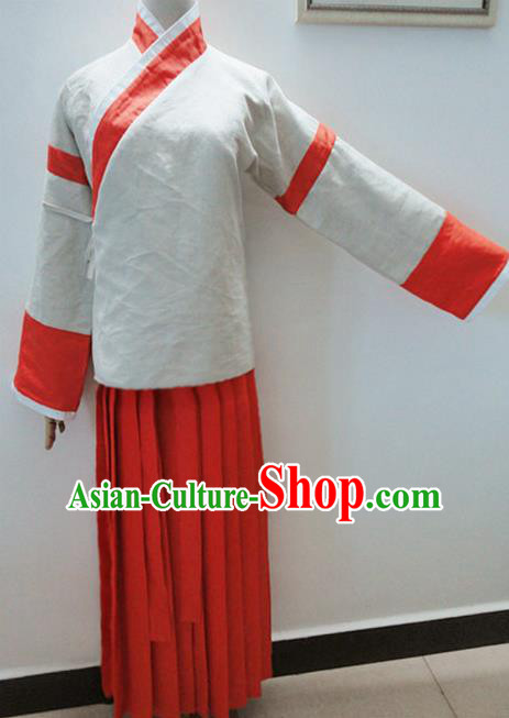 Chinese Ancient Hanfu Traditional Jin Dynasty Embroidered Historical Costumes