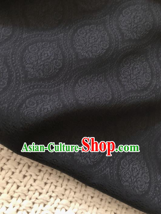 Asian Chinese Traditional Fabric Classical Pattern Black Brocade Cheongsam Cloth Silk Fabric