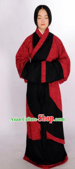 Chinese Traditional Han Dynasty Countess Red Hanfu Dress Ancient Maidenform Costumes for Women
