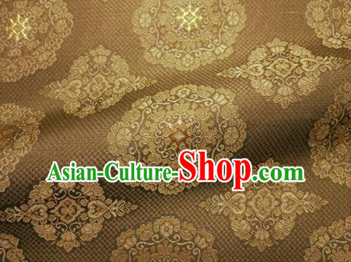 Asian Chinese Traditional Bronze Silk Fabric Royal Pattern Brocade Cheongsam Cloth Silk Fabric
